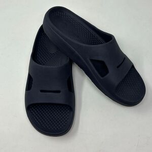 Spenco Revitalign Mens Fusion Slides Sz 9 Blue Recovery Molded Footbed Orthotic